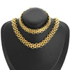 Stainless Steel Handmade Braided Thick Chain Necklace And Exaggerated Bracelet With 18K Electroplating