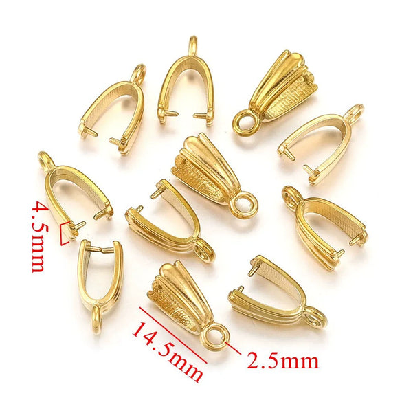 Stainless Steel Handmade Diy Pendant Necklace Earrings Accessories With Plated 18K Electroplating Melon Buckle