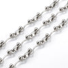 Stainless Steel Handmade Double Bead Chain Nonfading Necklace Bracelet With Electrolysis Brightening