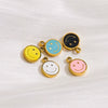 Stainless Steel Handmade Dripping Oil Smiley Small Pendant Accessories