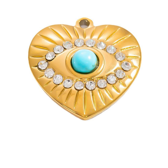 Stainless Steel Handmade Enamel Contrasting Color Magic Eye Hiphop Style Jewelry Accessories Pendant