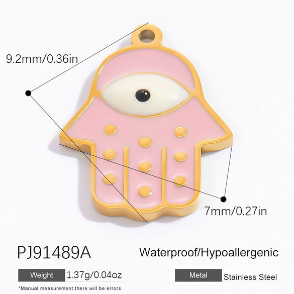 Stainless Steel Handmade Enamel Contrasting Color Magic Eye Hiphop Style Jewelry Accessories Pendant