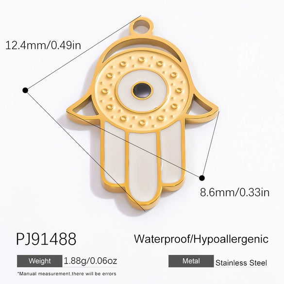Stainless Steel Handmade Enamel Contrasting Color Magic Eye Hiphop Style Jewelry Accessories Pendant