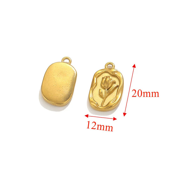 Stainless Steel Handmade Exquisite Simple Niche Rose Flower Pendant Necklace With Gold Plated Treatment