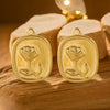 Stainless Steel Handmade Exquisite Simple Niche Rose Flower Pendant Necklace With Gold Plated Treatment