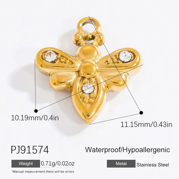 Stainless Steel Handmade Fashion Animal Butterfly Jewelry Electroplated Bracelet Necklace Earrings Pendant