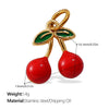 316L Stainless Steel Handmade Fruit Shaped Pendant Jewelry Strawberry Cherry Apple Electroplated Simple Style