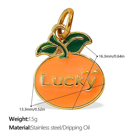 316L Stainless Steel Handmade Fruit Shaped Pendant Jewelry Strawberry Cherry Apple Electroplated Simple Style
