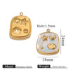 Stainless Steel Handmade Garden Oil Painting Round Wind Pendant Necklace And Bracelet Accessories With Electroplating