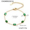 316L Stainless Steel Handmade Inlaid Emerald Zircon Necklace And Bracelet Light Luxury Electroplated For Women