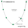 316L Stainless Steel Handmade Inlaid Emerald Zircon Necklace And Bracelet Light Luxury Electroplated For Women