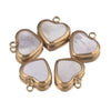 Stainless Steel Handmade Jewelry Accessories Natural Shell Peach Heart Pendant For Necklace And Earrings With Electroplating