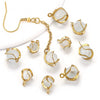 Stainless Steel Handmade Jewelry Accessories With Cat's Eye Stone Twist Flower Pendant And Electroplating Treatment