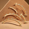 Stainless Steel Handmade Porous Curved Trinket Connector Jewelry Making Raw Material With 18K Electroplating