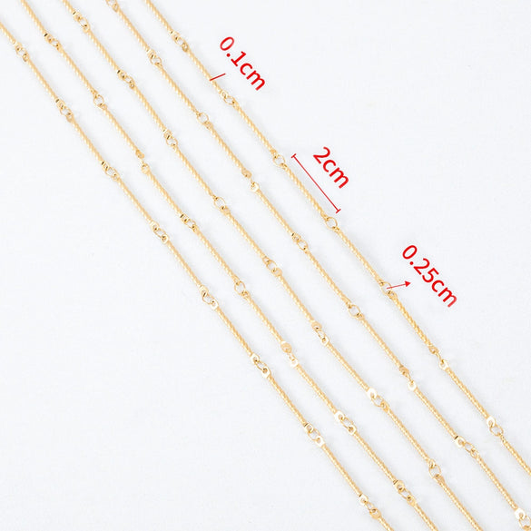 Stainless Steel Handmade Round Bar Chain Necklace Accessories With Electroplating