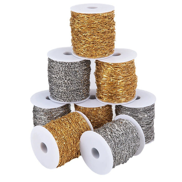 Stainless Steel Handmade Round Bar Chain Necklace Accessories With Electroplating