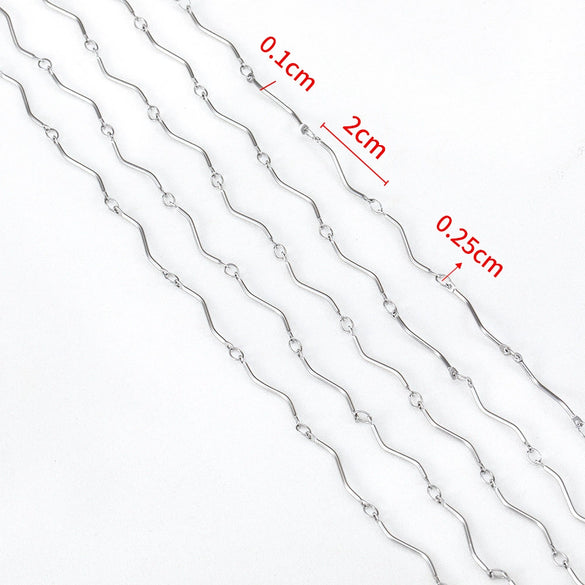 Stainless Steel Handmade Round Bar Chain Necklace Accessories With Electroplating