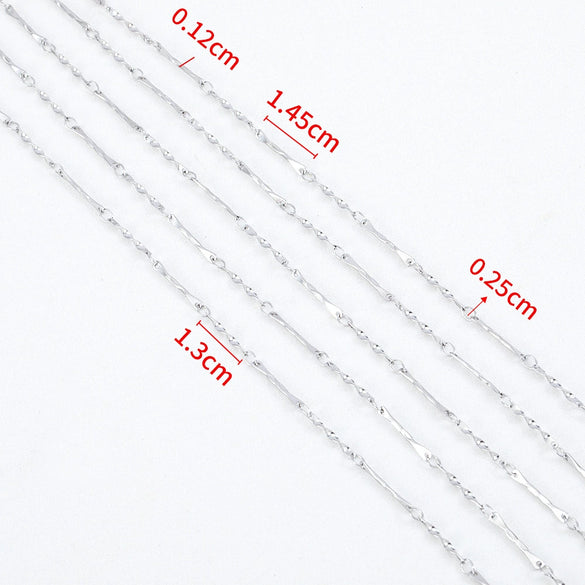 Stainless Steel Handmade Round Bar Chain Necklace Accessories With Electroplating