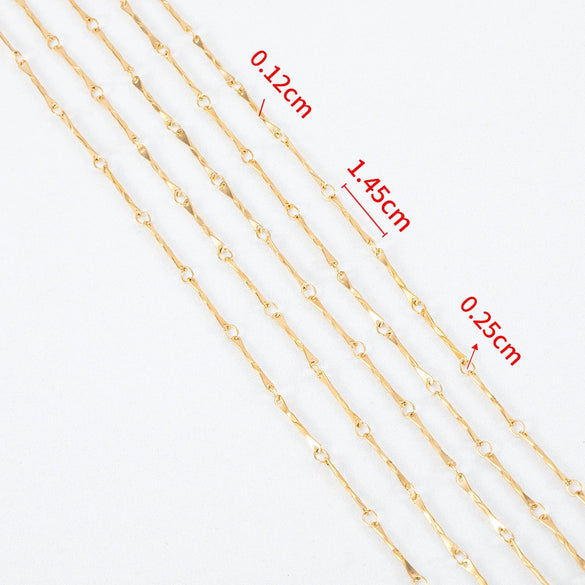 Stainless Steel Handmade Round Bar Chain Necklace Accessories With Electroplating