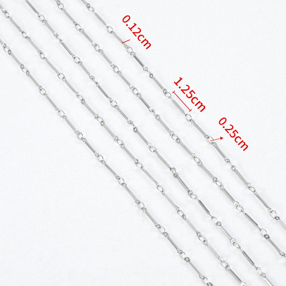 Stainless Steel Handmade Round Bar Chain Necklace Accessories With Electroplating
