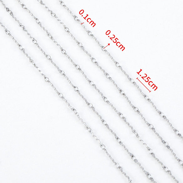 Stainless Steel Handmade Round Bar Chain Necklace Accessories With Electroplating