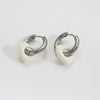 Stainless Steel Handpainted Enamel Heart And U Shape Electroplated Gold Women's Earrings