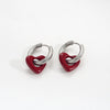 Stainless Steel Handpainted Enamel U Shape Heartshaped Electroplated Women's Earrings