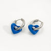 Stainless Steel Handpainted Enamel U Shape Heartshaped Electroplated Women's Earrings