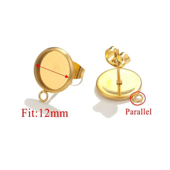 Stainless Steel Hanging Earrings Diy Handmade Accessories With Electroplating Treatment