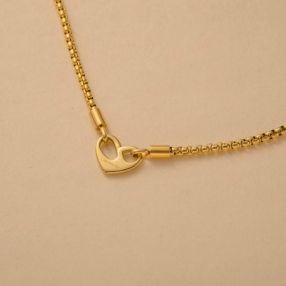 Stainless Steel Heart And Letter Fashion Necklace With Electroplating For Women