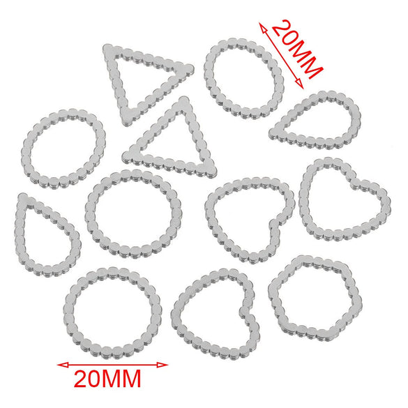 Stainless Steel Heart And Oval Water Drop Diy Handmade Jewelry Accessories Cartoon Geometric Style With Electroplating