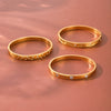 Stainless Steel Heart And Star Pattern Bracelet With Zircon Inlay And Vacuum Electroplated Finish