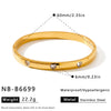 Stainless Steel Heart And Star Pattern Bracelet With Zircon Inlay And Vacuum Electroplated Finish