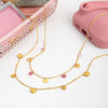 Stainless Steel Heart And Star Pendant Necklace Electroplated For Women