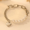 Stainless Steel Heart Bracelet For Women Niche Design Cartoon Style Electroplated