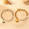 Stainless Steel Heart Bracelet For Women Niche Design Cartoon Style Electroplated