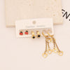 Stainless Steel Heart Butterfly Earring Set With Electroplating