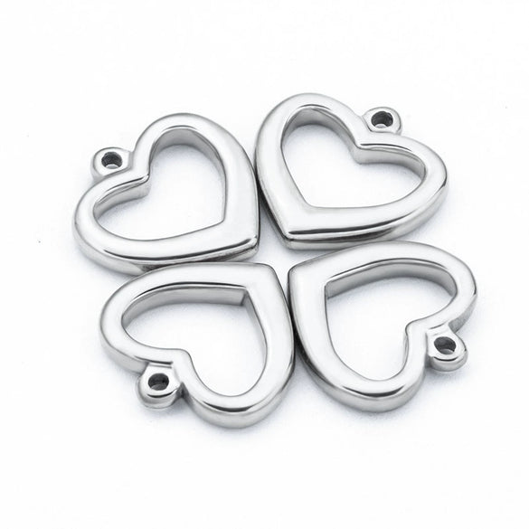 Stainless Steel Heart Cut Out Necklace Pendant Fashion Diy Jewelry Accessories Electroplating