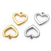 Stainless Steel Heart Cut Out Necklace Pendant Fashion Diy Jewelry Accessories Electroplating