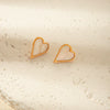 Stainless Steel Heart Drop Earrings French Retro Style Electroplated