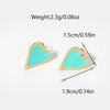Stainless Steel Heart Drop Earrings French Retro Style Electroplated