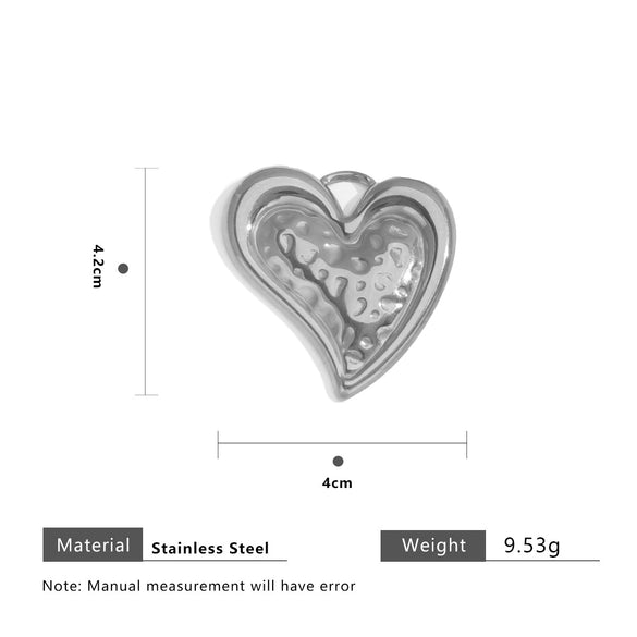 Stainless Steel Heart Fanshaped Leaf Pendant Jewelry Highend Electroplated For Necklace Bracelet Accessories