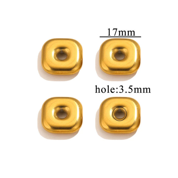 Stainless Steel Heart Fivepointed Star Large Hole Hexagonal Partition Fish Pattern Diy Jewelry Necklace Making Supplies Accessories With Electroplating