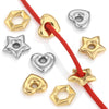 Stainless Steel Heart Fivepointed Star Large Hole Hexagonal Partition Fish Pattern Diy Jewelry Necklace Making Supplies Accessories With Electroplating