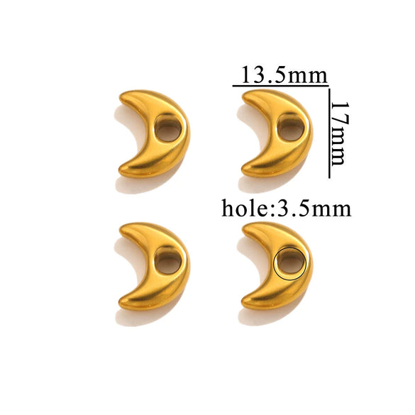 Stainless Steel Heart Fivepointed Star Large Hole Hexagonal Partition Fish Pattern Diy Jewelry Necklace Making Supplies Accessories With Electroplating