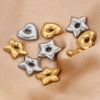 Stainless Steel Heart Fivepointed Star Large Hole Hexagonal Partition Fish Pattern Diy Jewelry Necklace Making Supplies Accessories With Electroplating
