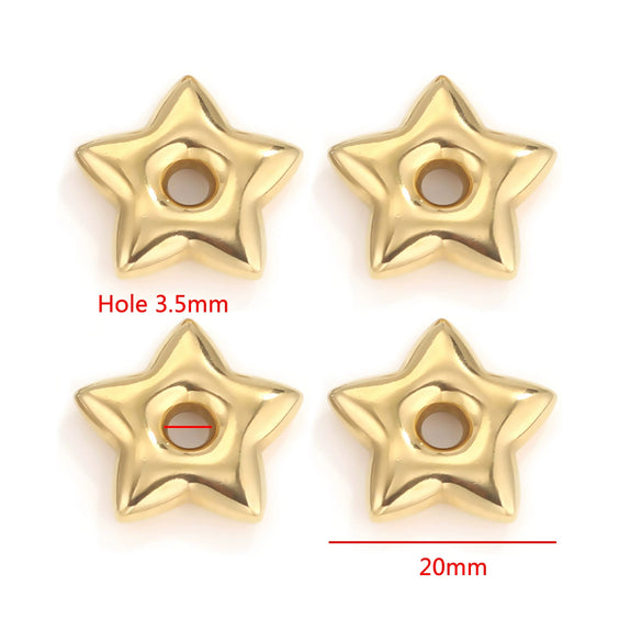 Stainless Steel Heart Fivepointed Star Large Hole Hexagonal Partition Fish Pattern Diy Jewelry Necklace Making Supplies Accessories With Electroplating