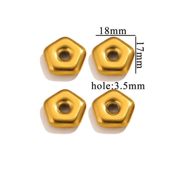 Stainless Steel Heart Fivepointed Star Large Hole Hexagonal Partition Fish Pattern Diy Jewelry Necklace Making Supplies Accessories With Electroplating