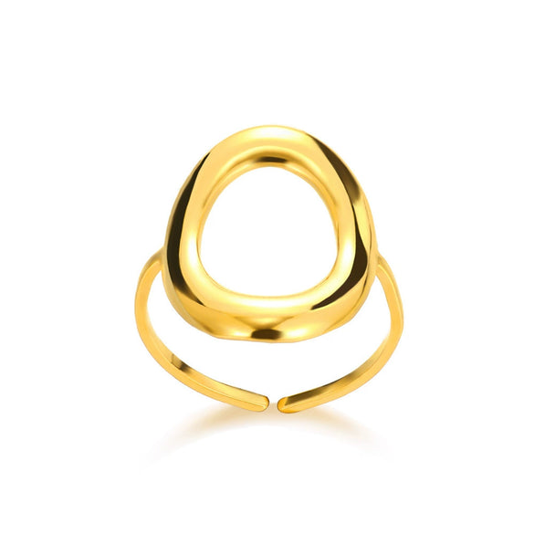 Stainless Steel Heart Geometric Open Ring Jewelry For Men And Women Electroplated