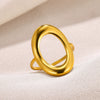 Stainless Steel Heart Geometric Open Ring Jewelry For Men And Women Electroplated